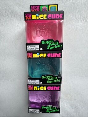 SHIPS TODAY! NeeDoh Nice Cubes Blue Purple Pink Squishy Toy TikTok Viral New